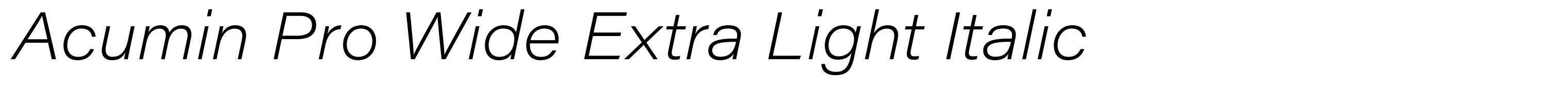 Acumin Pro Wide Extra Light Italic